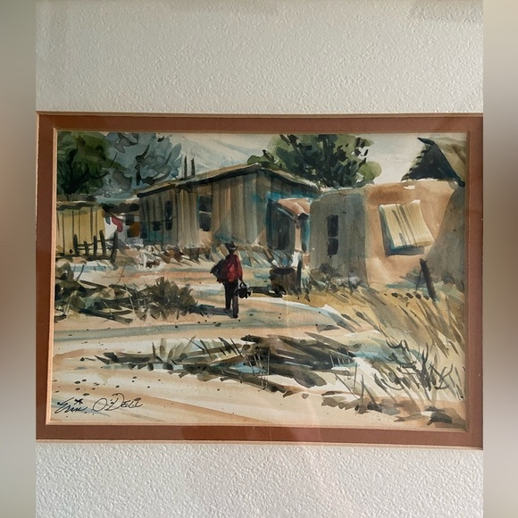 SHANTY TOWN by Erin O’Dell Watercolor Framed Original Art Artwork Arizona Artist - Picture 2 of 9